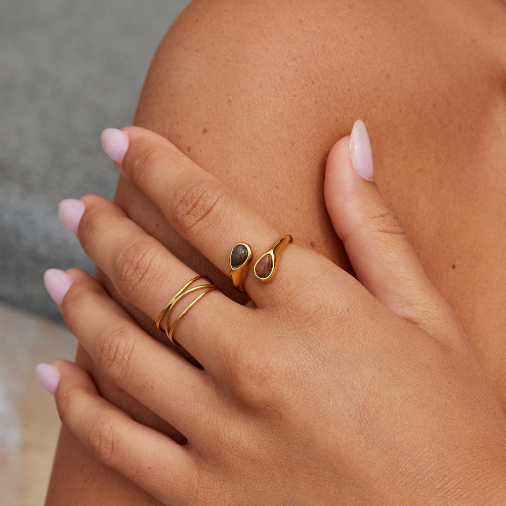 Natural Stone Open Ring