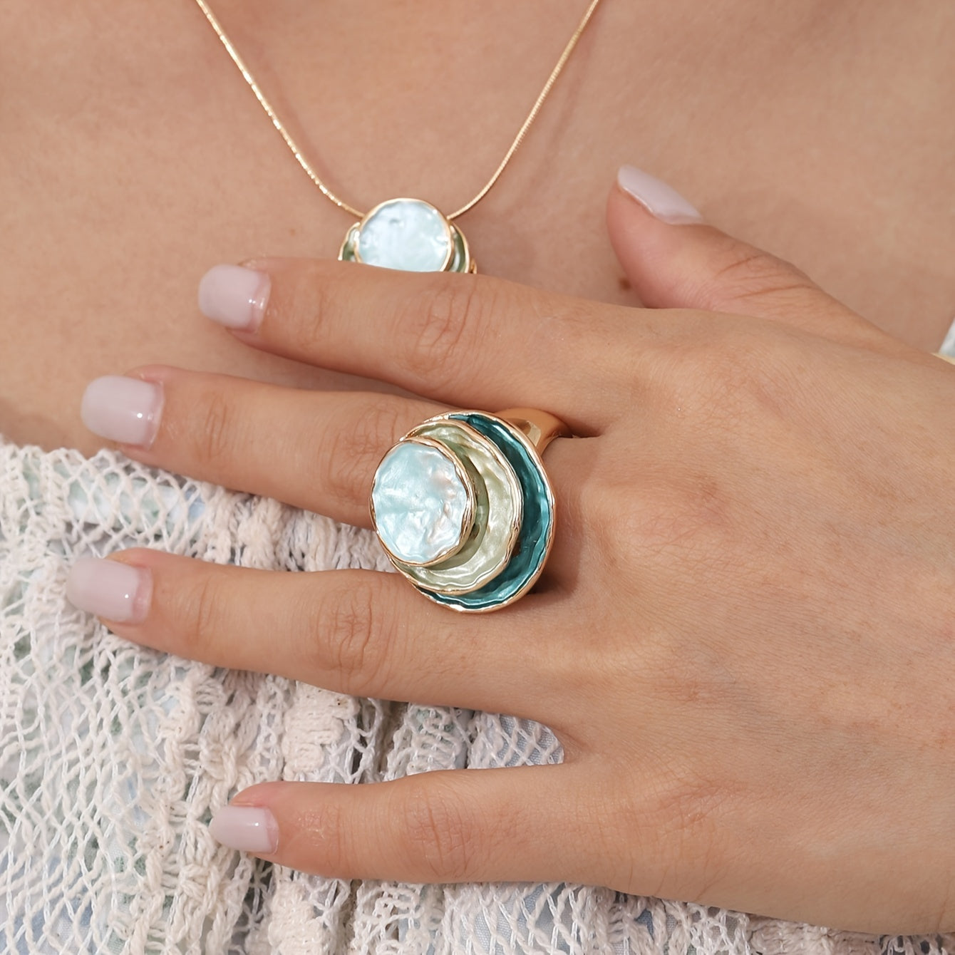 Ocean Layer Statement Ring - Maris