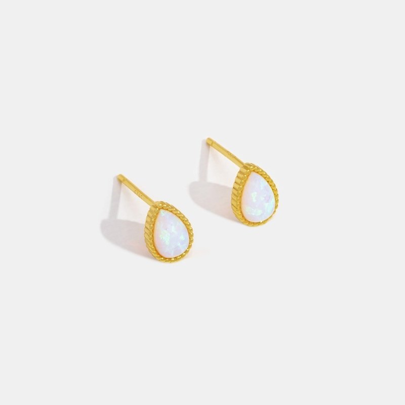 Opal Teardrop Stud Earrings