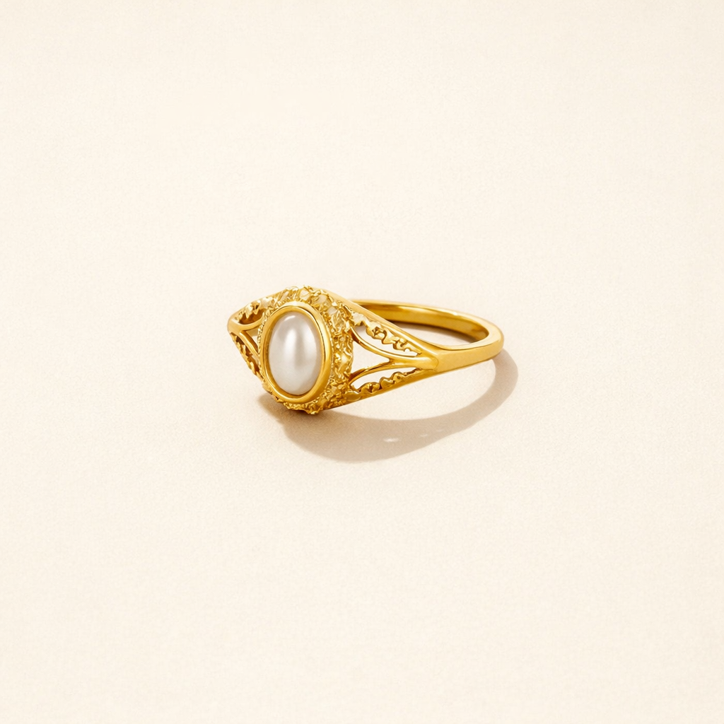 Pearl Filigree Statement Ring