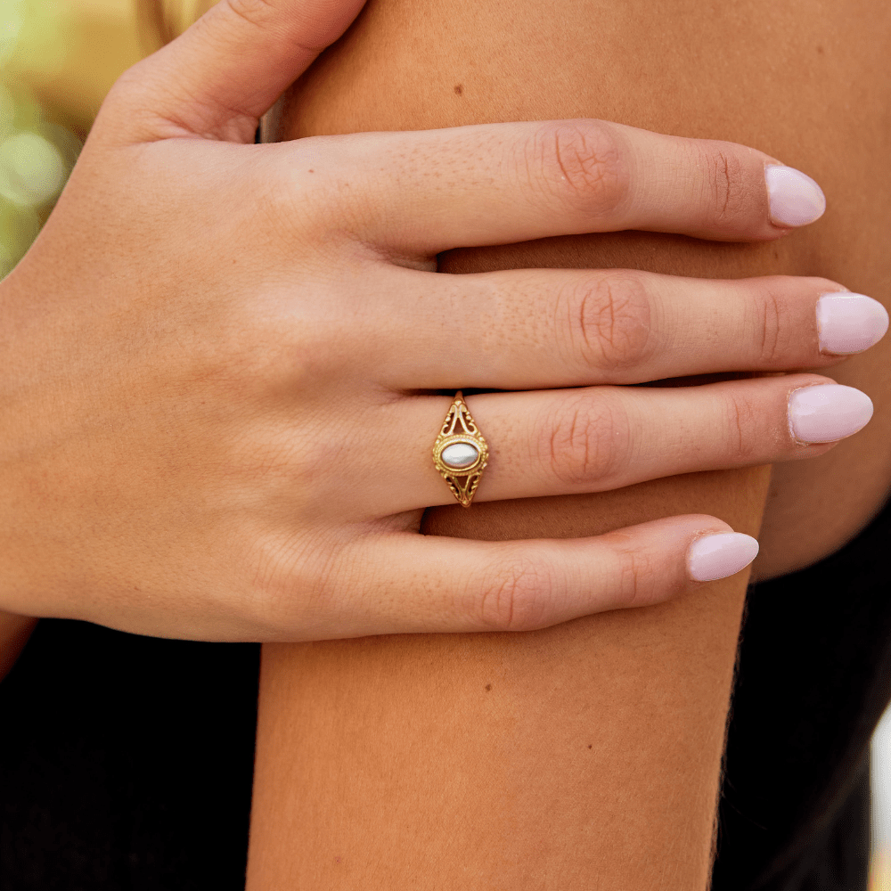 Pearl Filigree Statement Ring