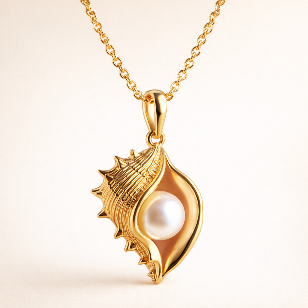Pearl Seashell Pendant Necklace