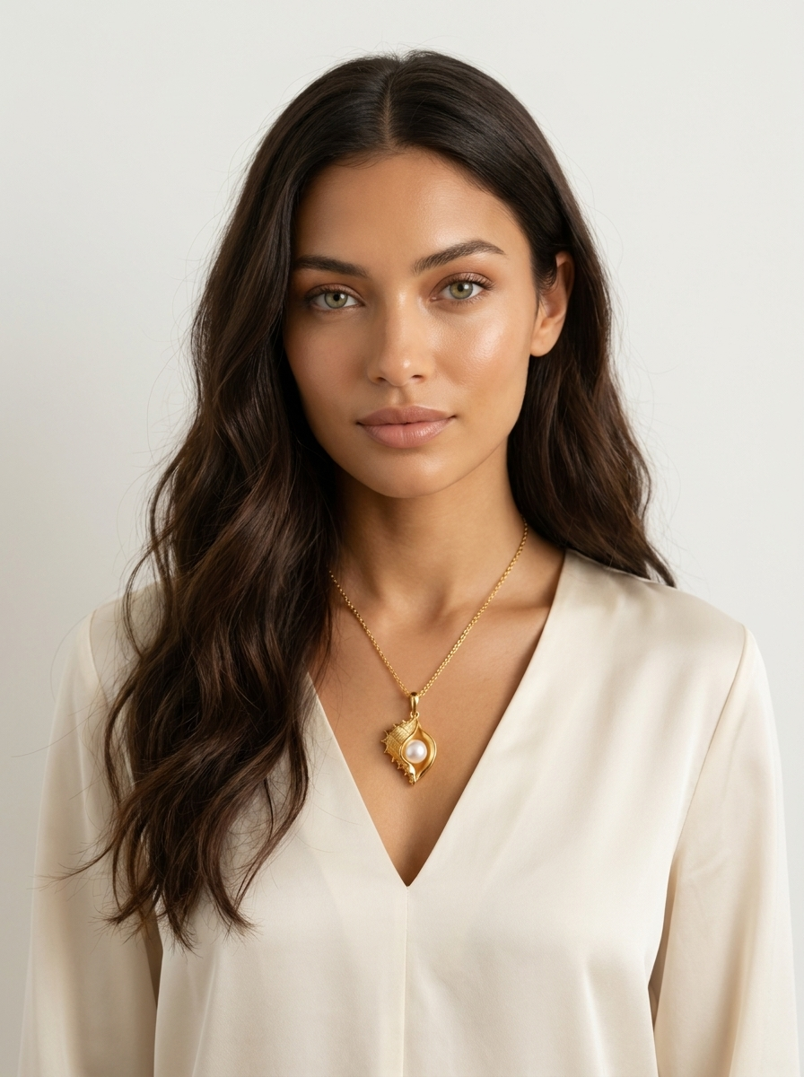 Pearl Seashell Pendant Necklace