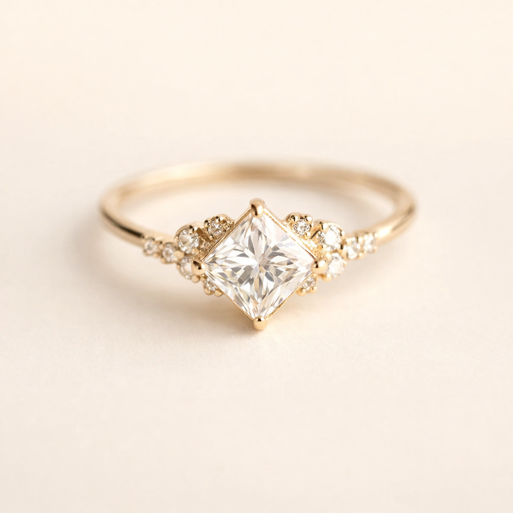 Princess Cut Crystal Ring - Aria