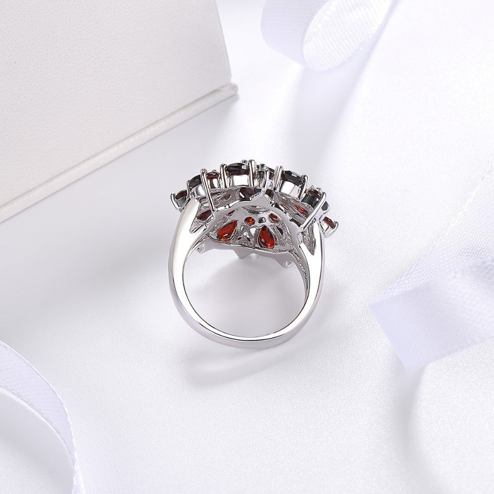 Ruby Floral Cluster Ring