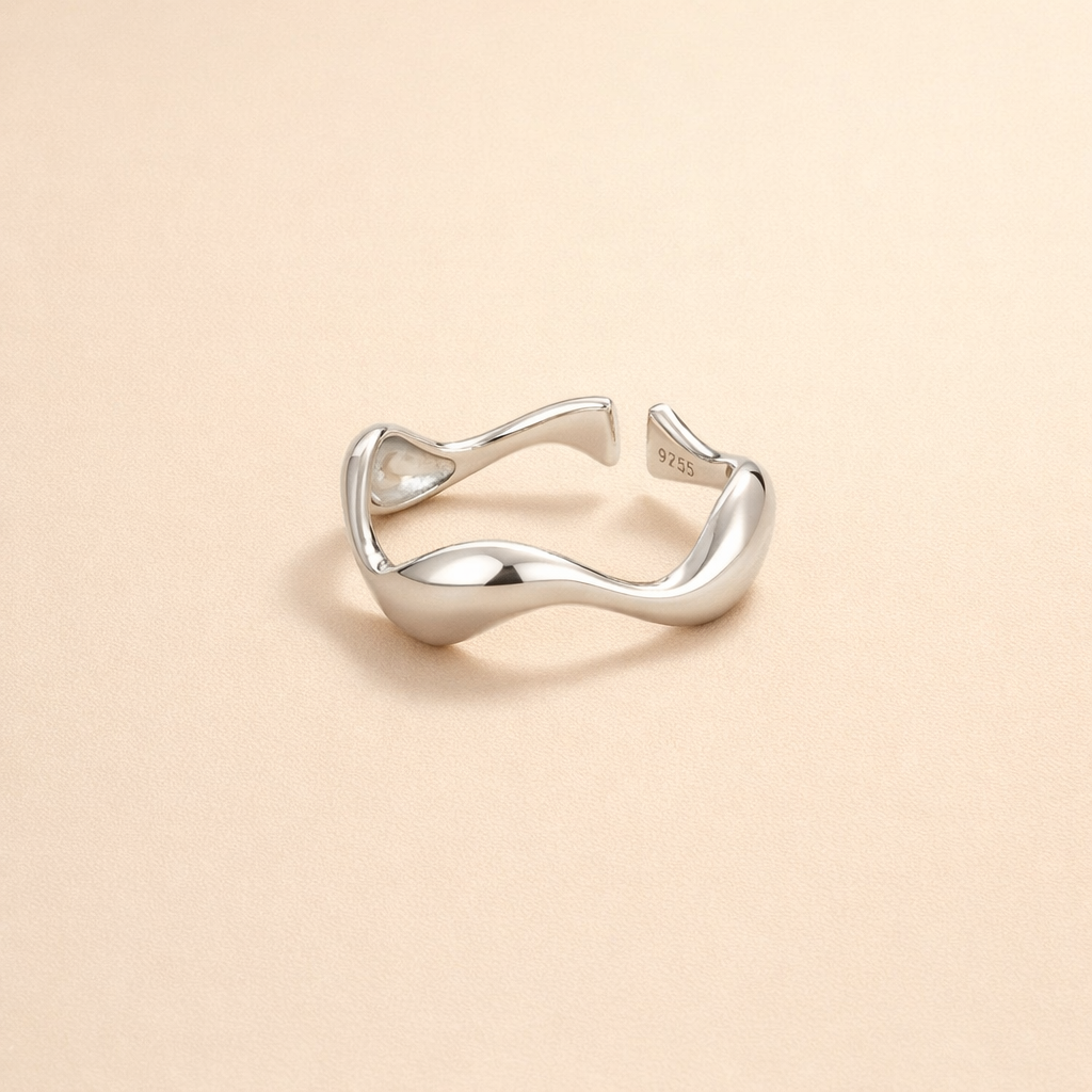 Silver Wave Open Ring