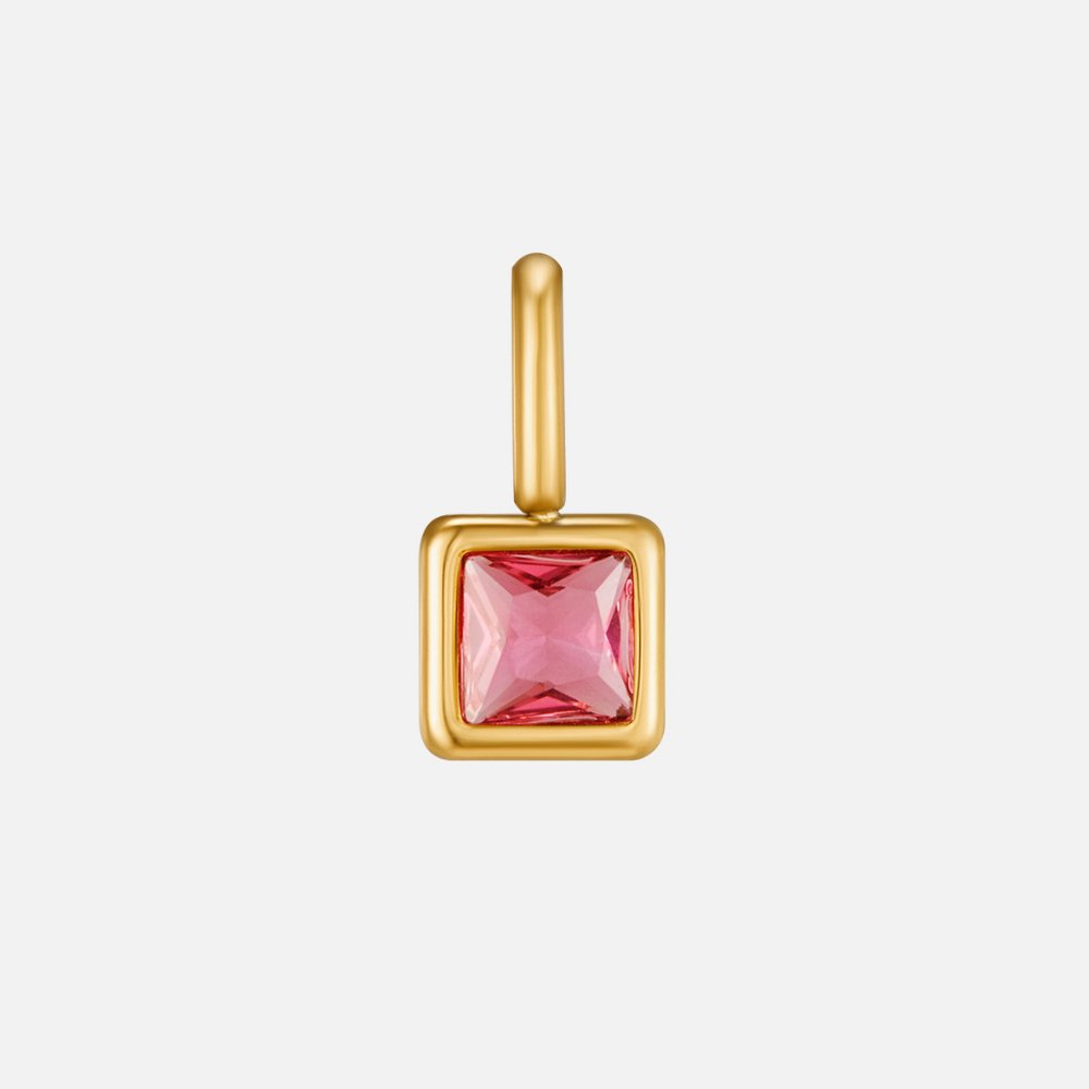 Square Gem Pendant Necklace