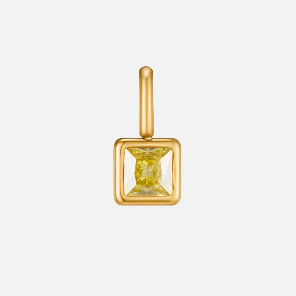 Square Gem Pendant Necklace
