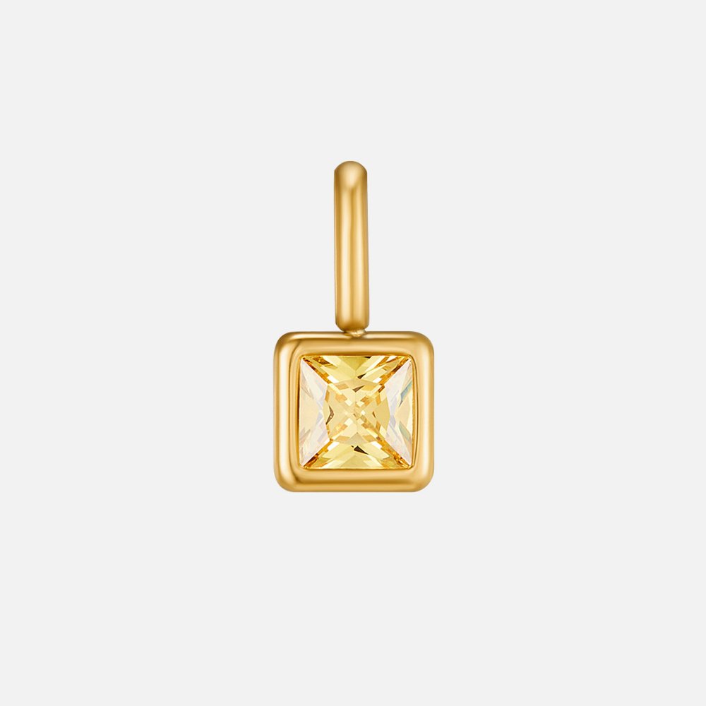 Square Gem Pendant Necklace