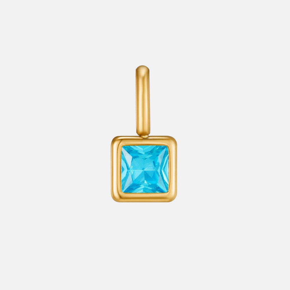 Square Gem Pendant Necklace