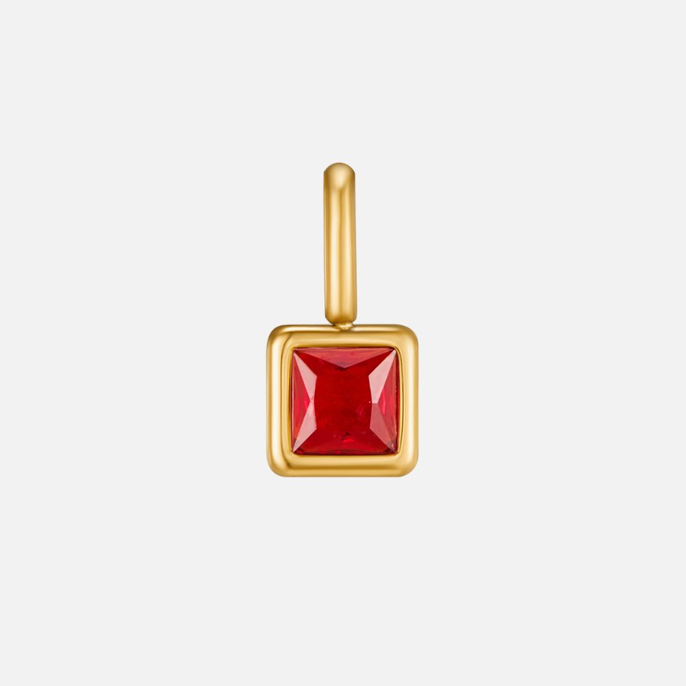 Square Gem Pendant Necklace