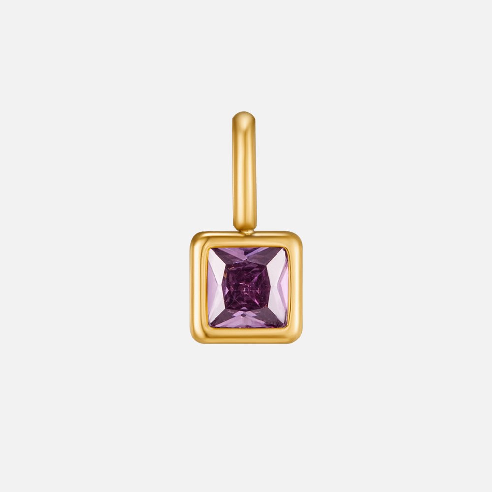 Square Gem Pendant Necklace