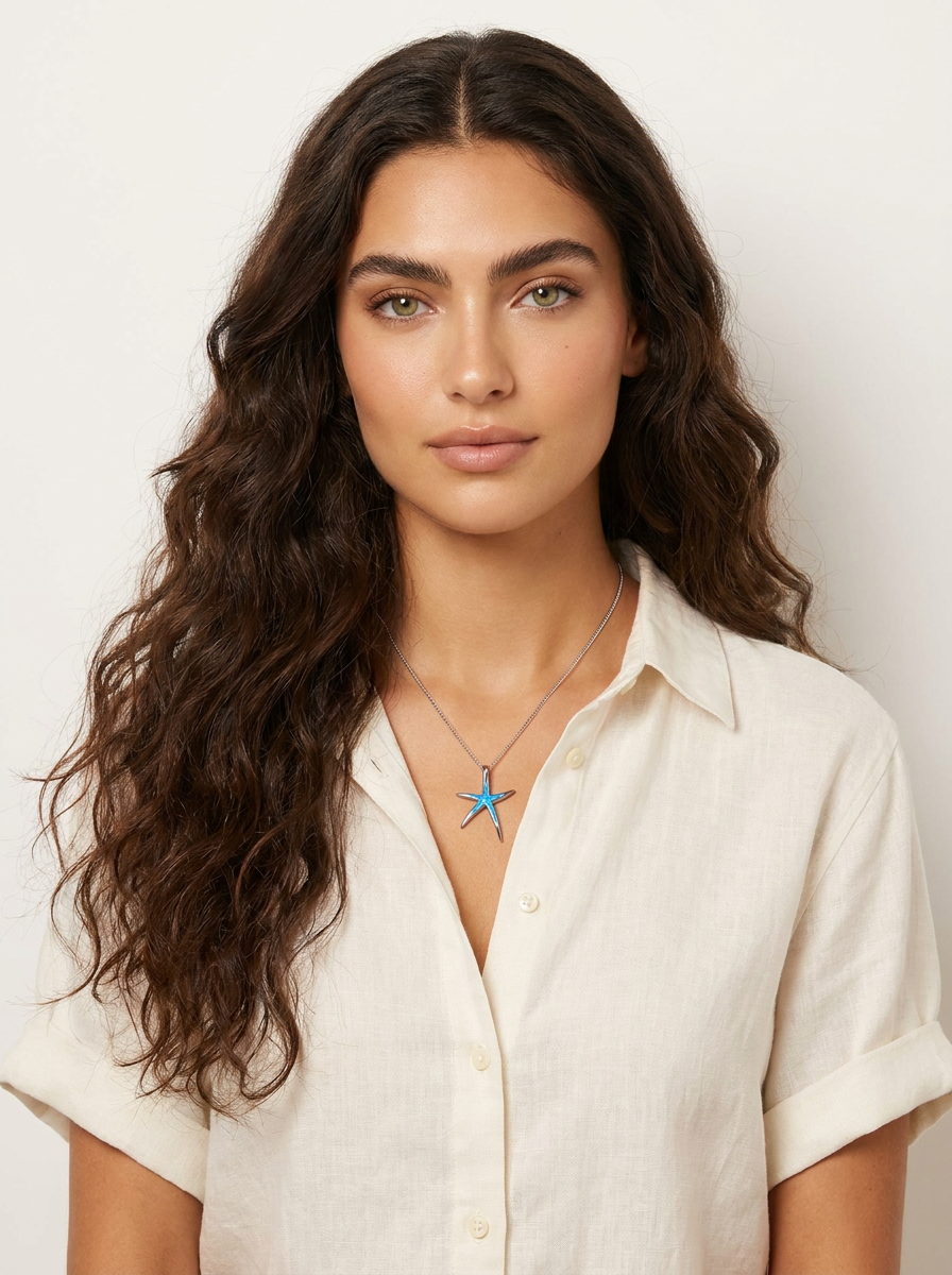 Starfish Inlay Pendant Necklace