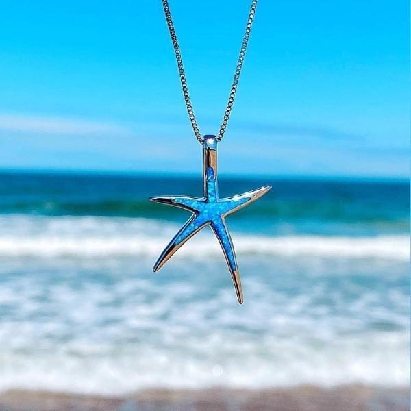Starfish Inlay Pendant Necklace