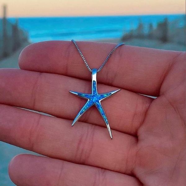 Starfish Inlay Pendant Necklace