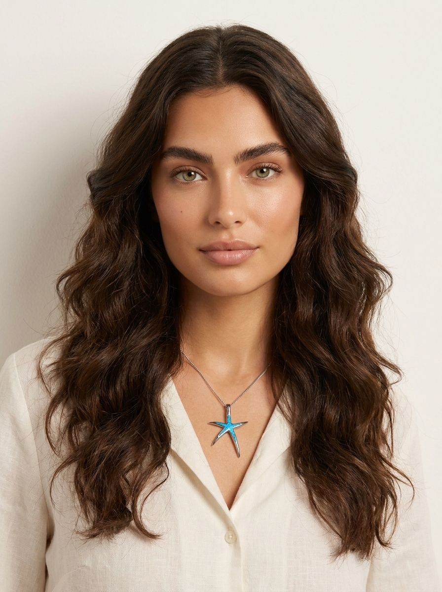 Starfish Inlay Pendant Necklace