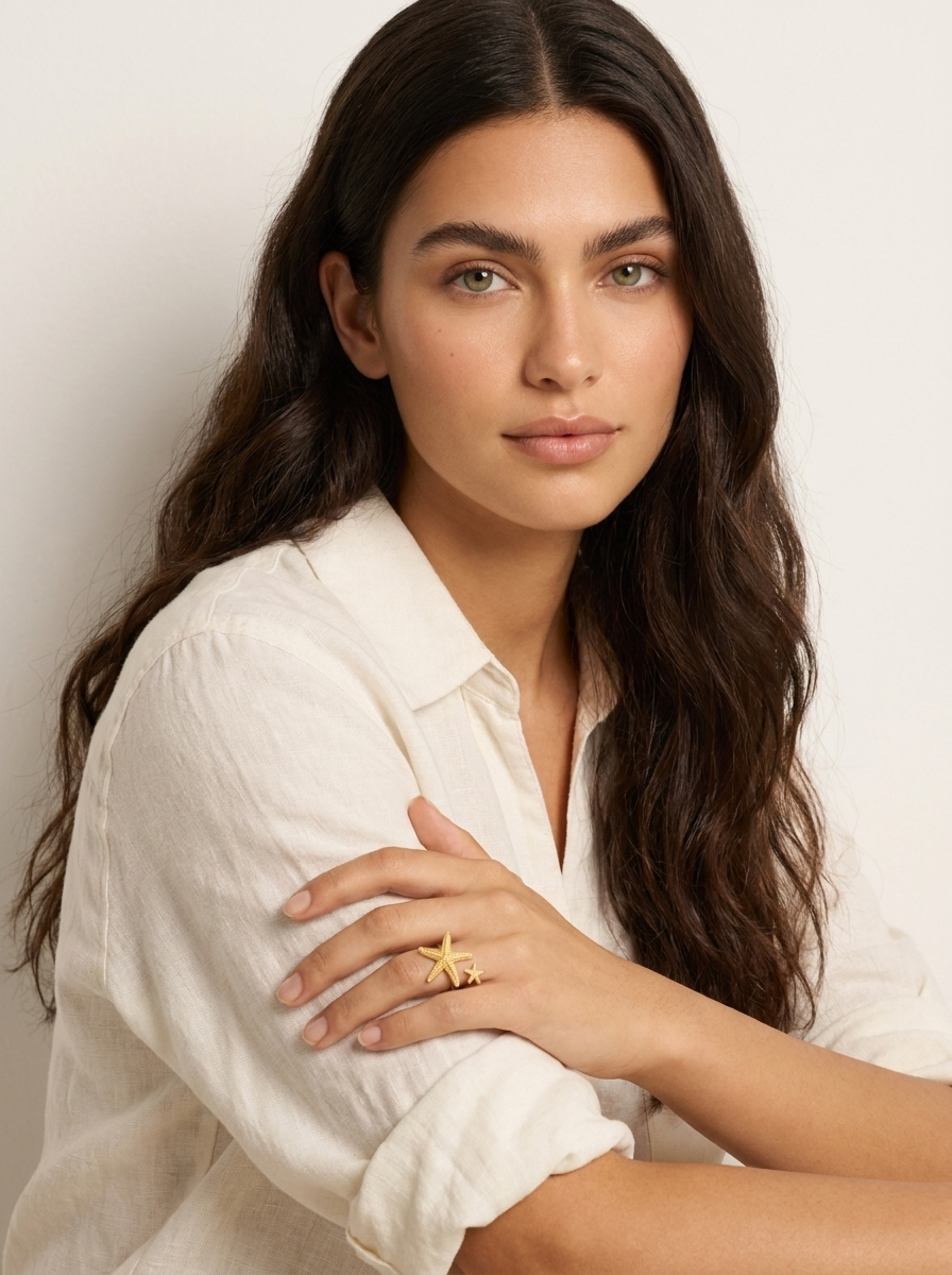 Starfish Open Band Ring