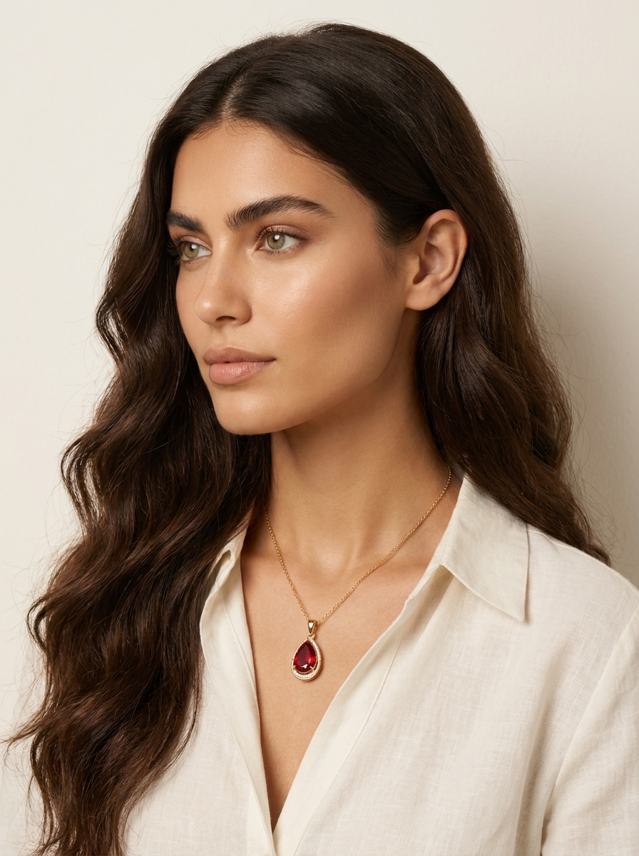 Teardrop Crystal Pendant Necklace
