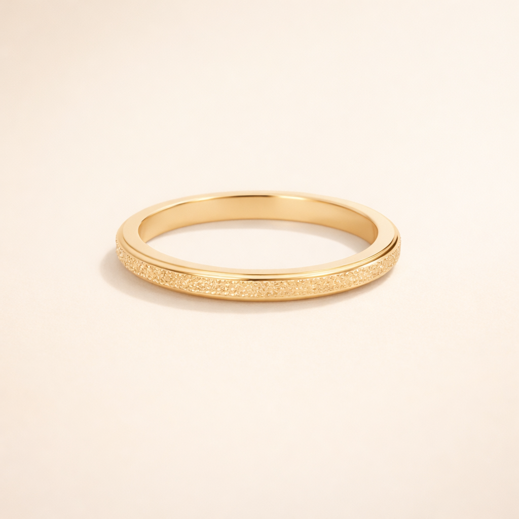 Textured Gold Stacking Ring