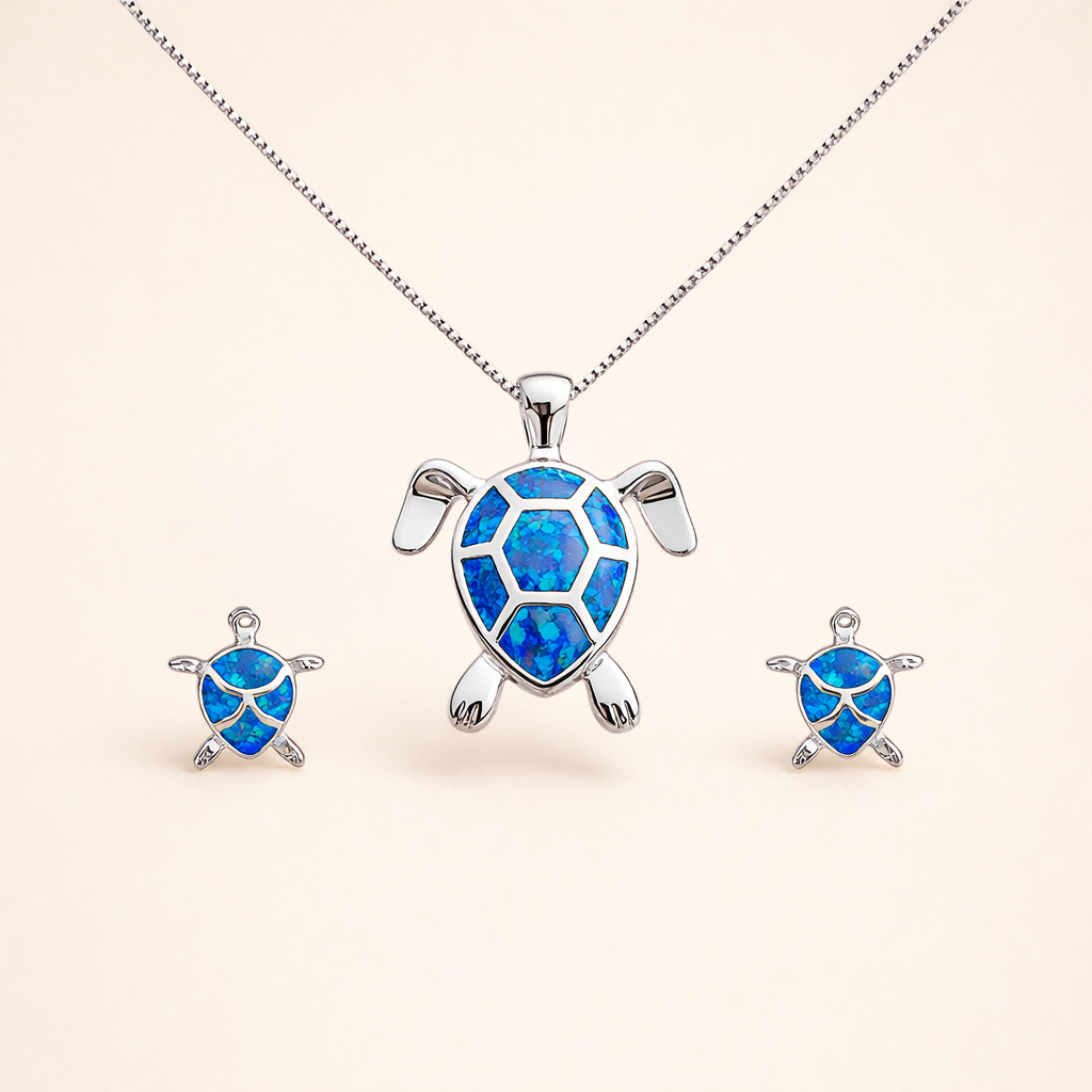Turtle Pendant Jewellery Set
