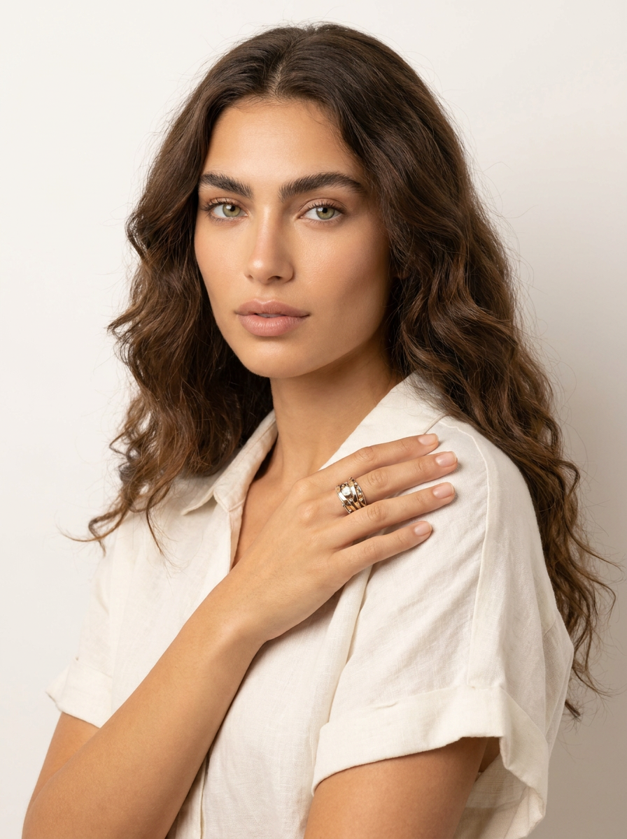 Two-Tone Crystal Ring