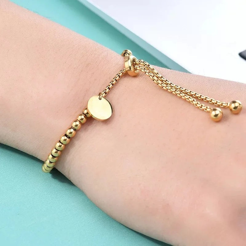 Adjustable Beaded Charm Bracelet - Amara