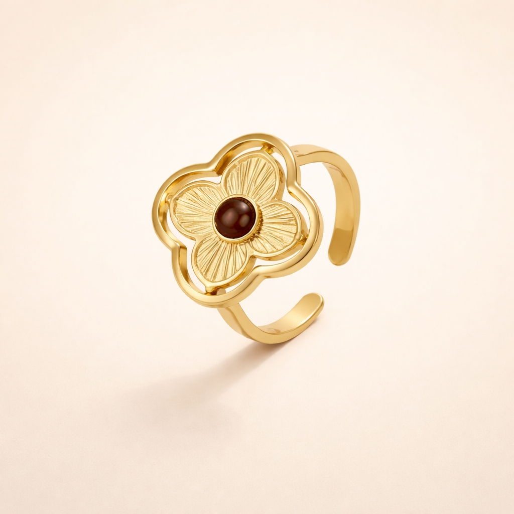 Adjustable Floral Statement Ring - Fleur