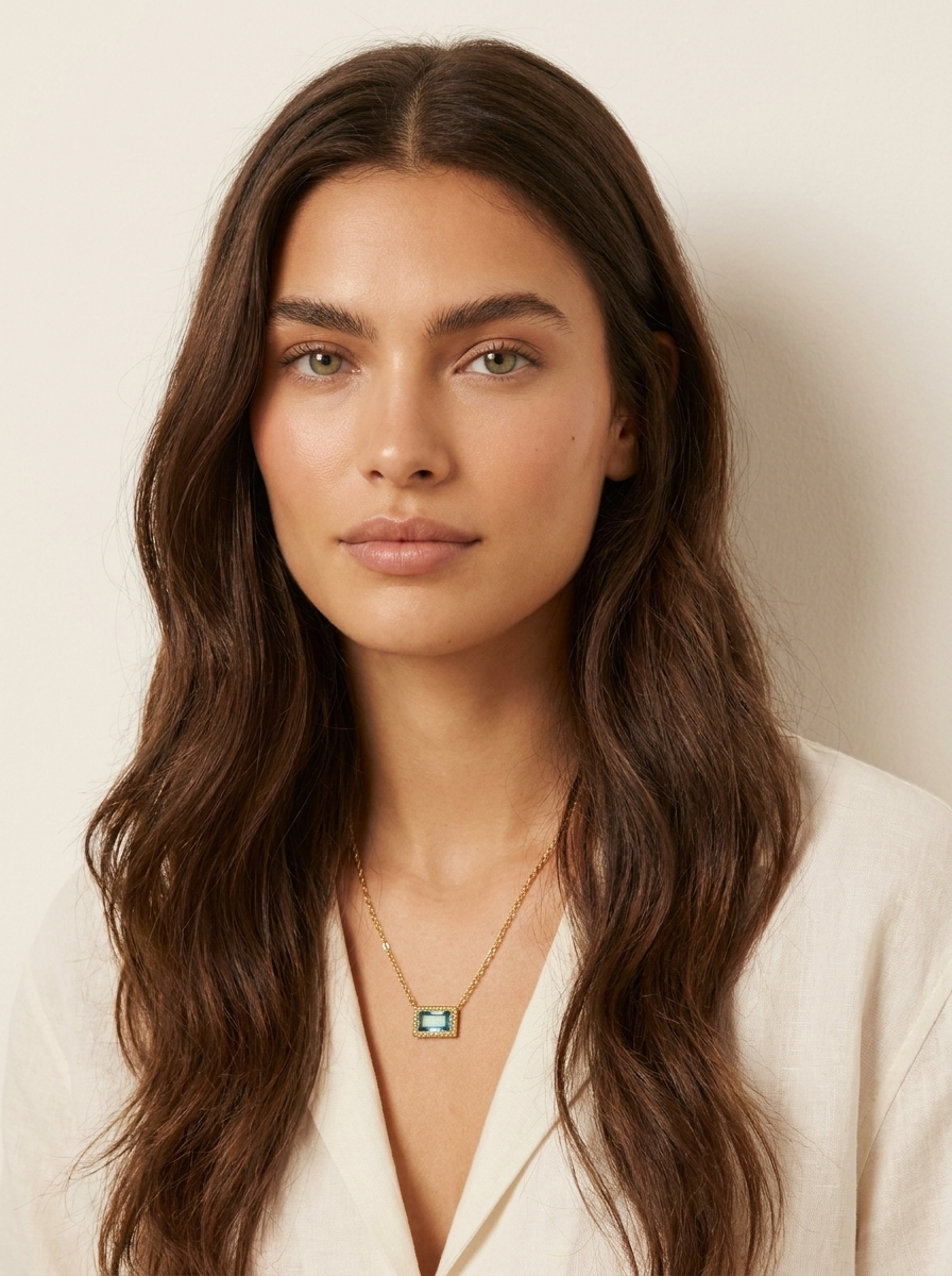 Baguette Birthstone Necklace