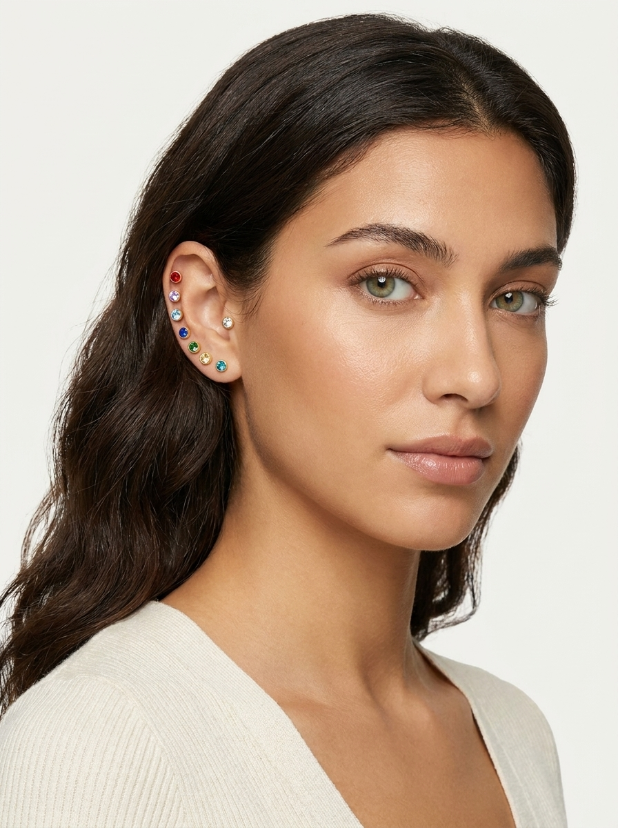 Birthstone Crystal Stud Earrings