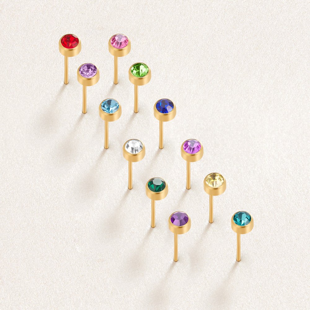 Birthstone Crystal Stud Earrings