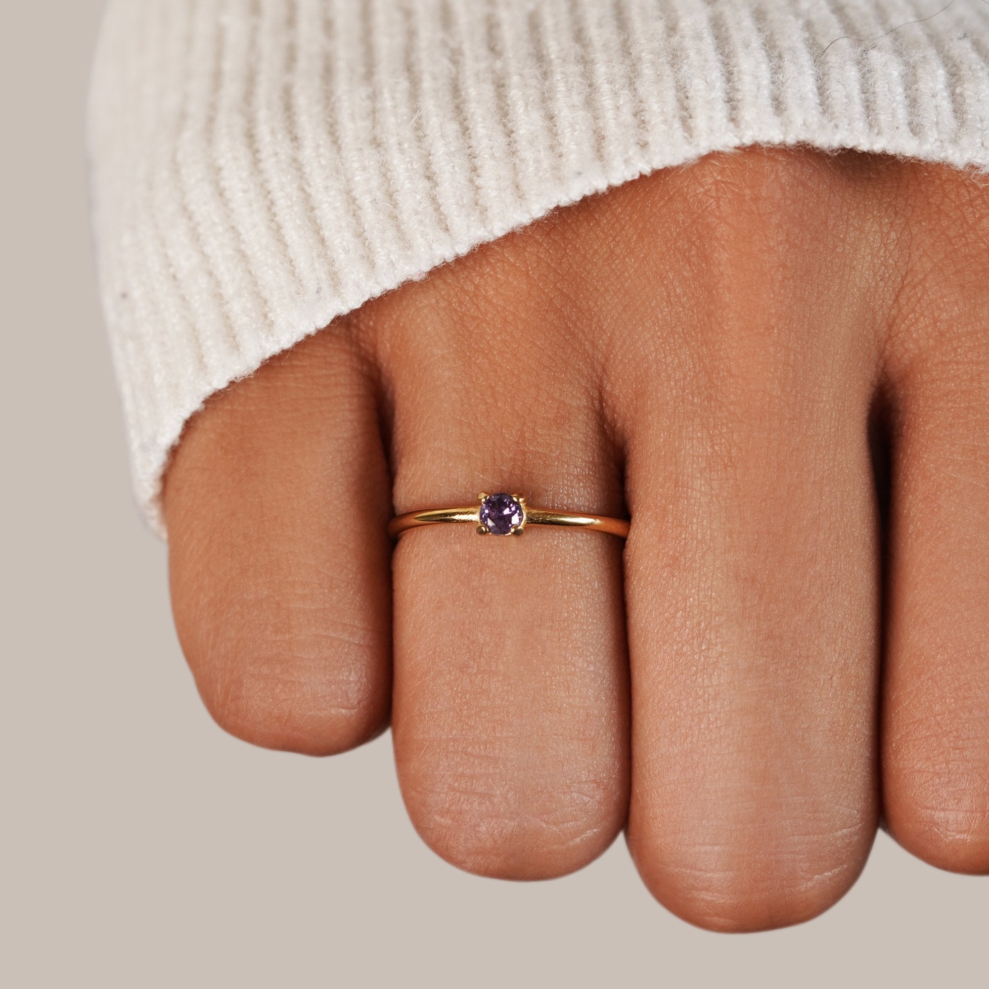 Birthstone Solitaire Ring