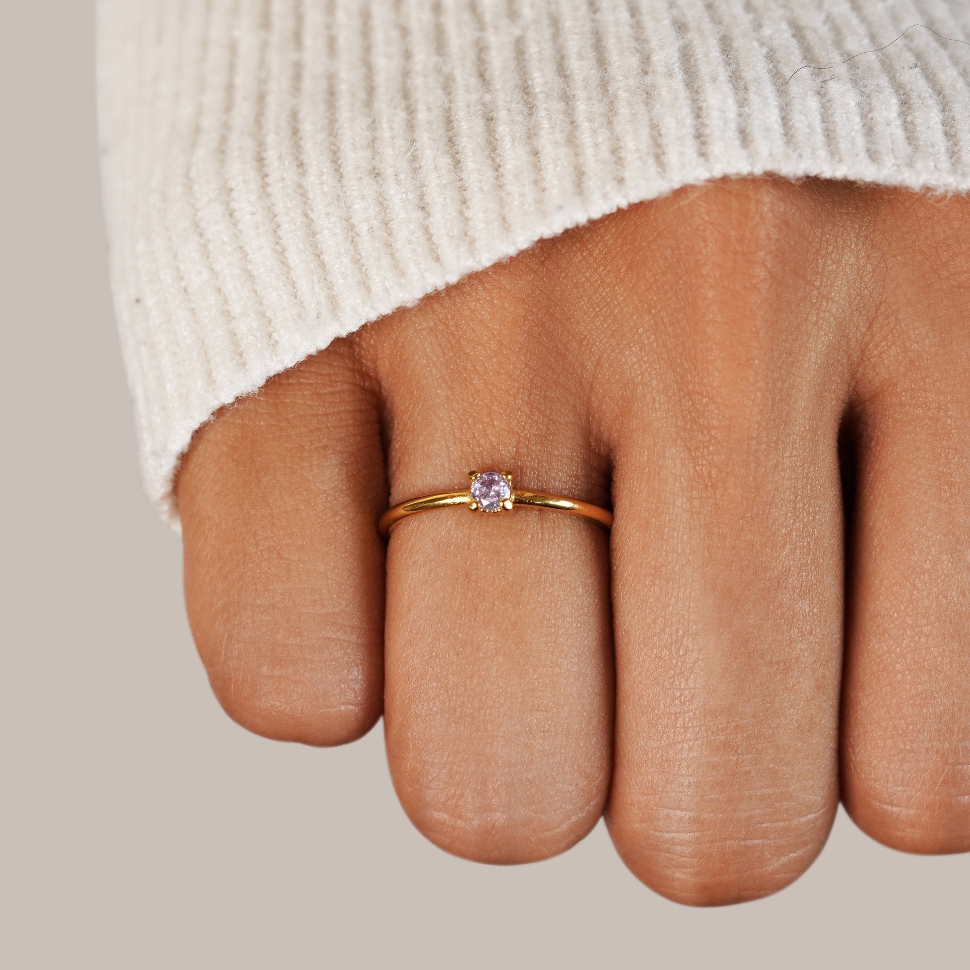 Birthstone Solitaire Ring