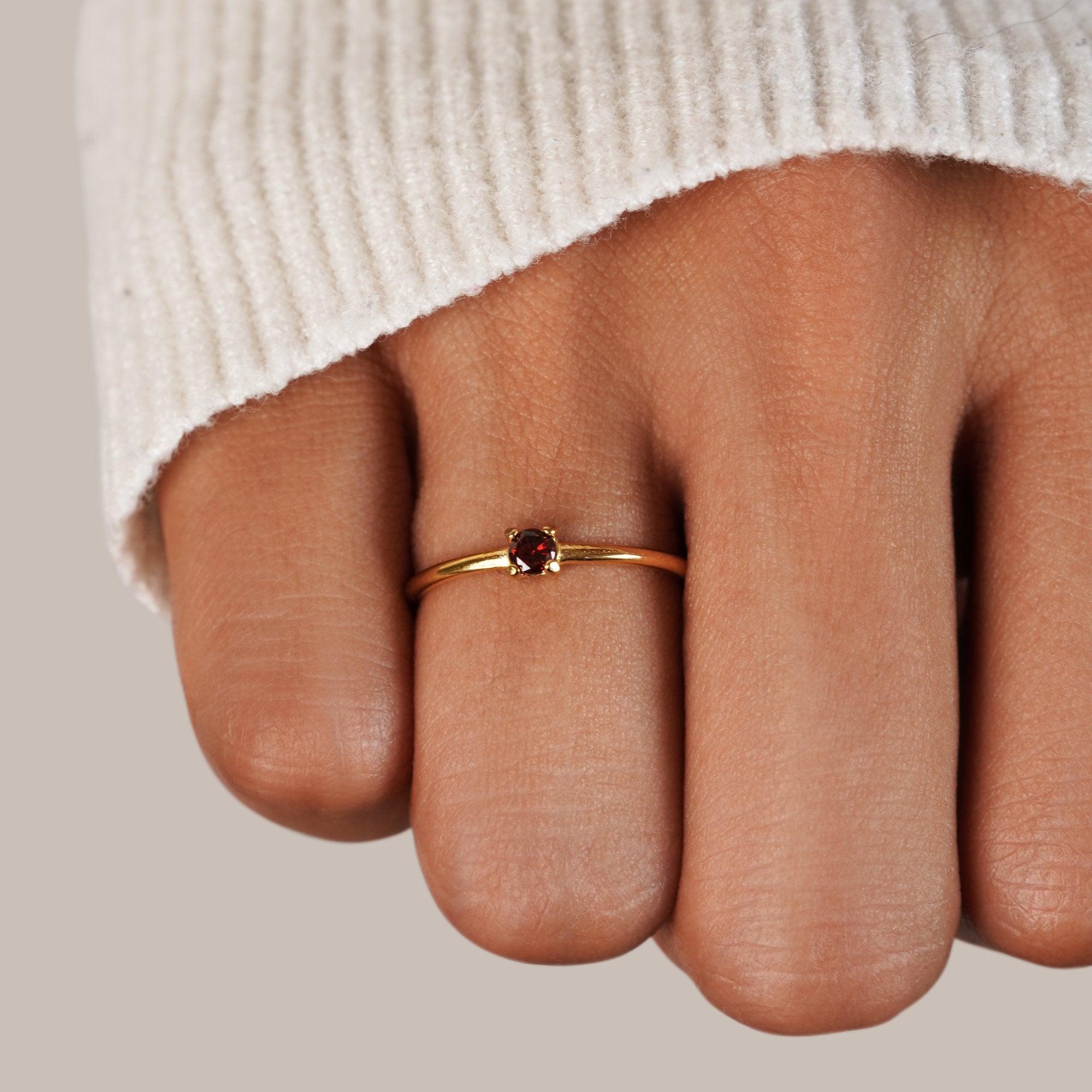 Birthstone Solitaire Ring
