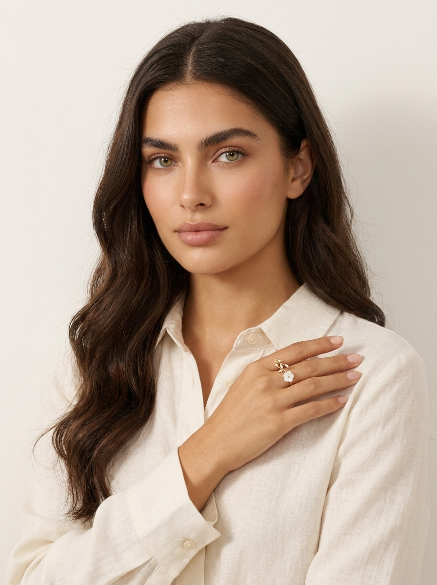 Blossom Crystal Floral Ring