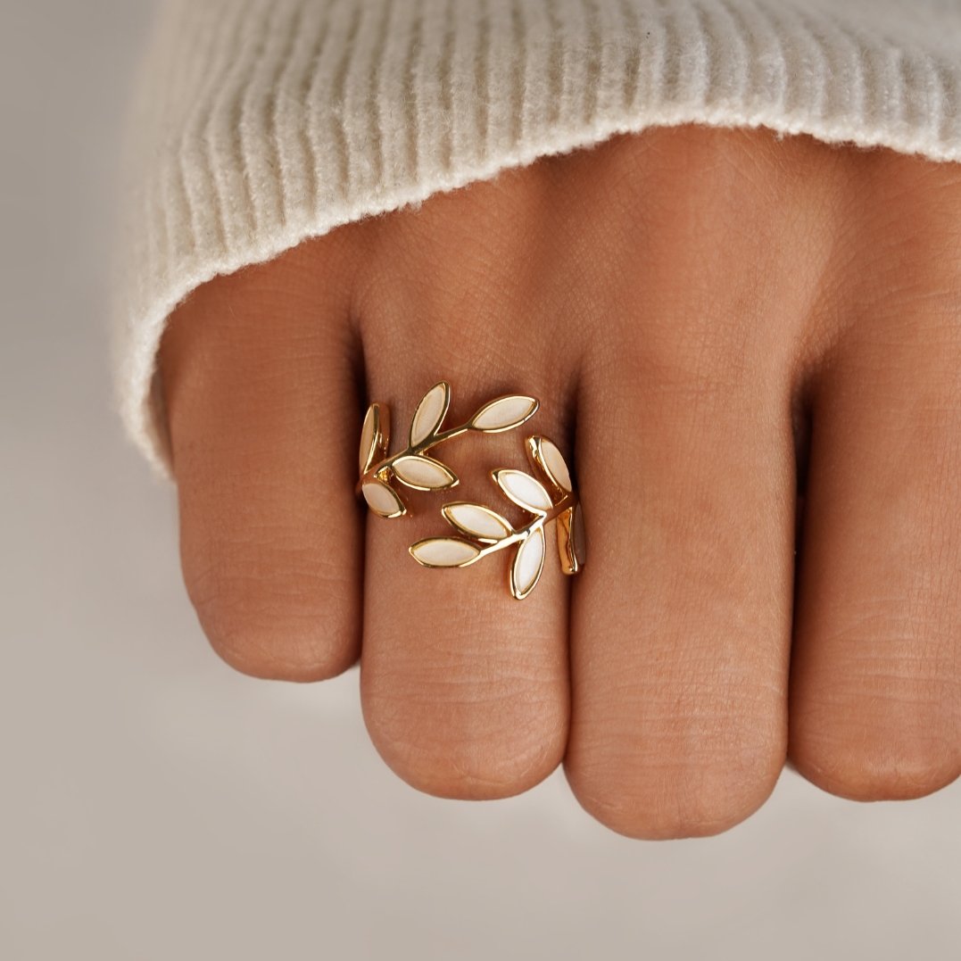 Botanical Leaf Open Ring