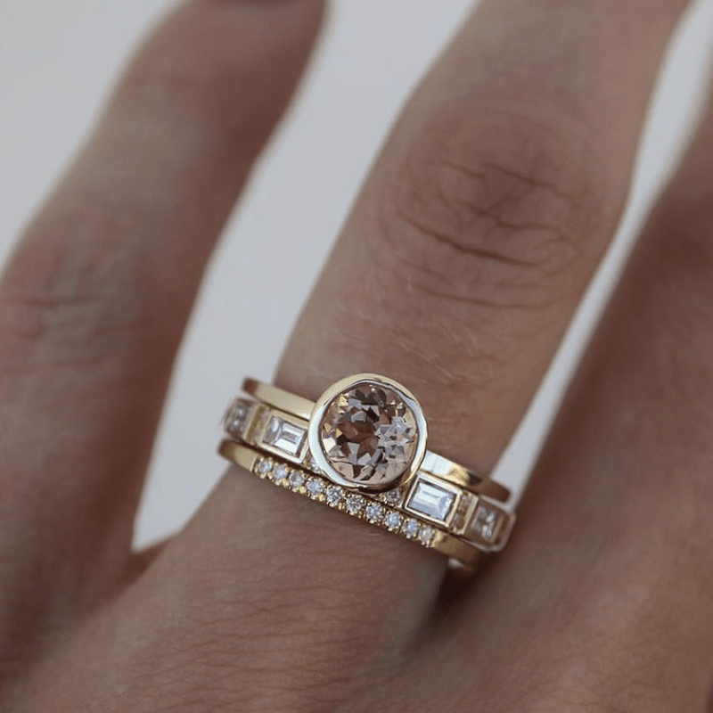 Champagne Crystal Statement Ring - Celeste