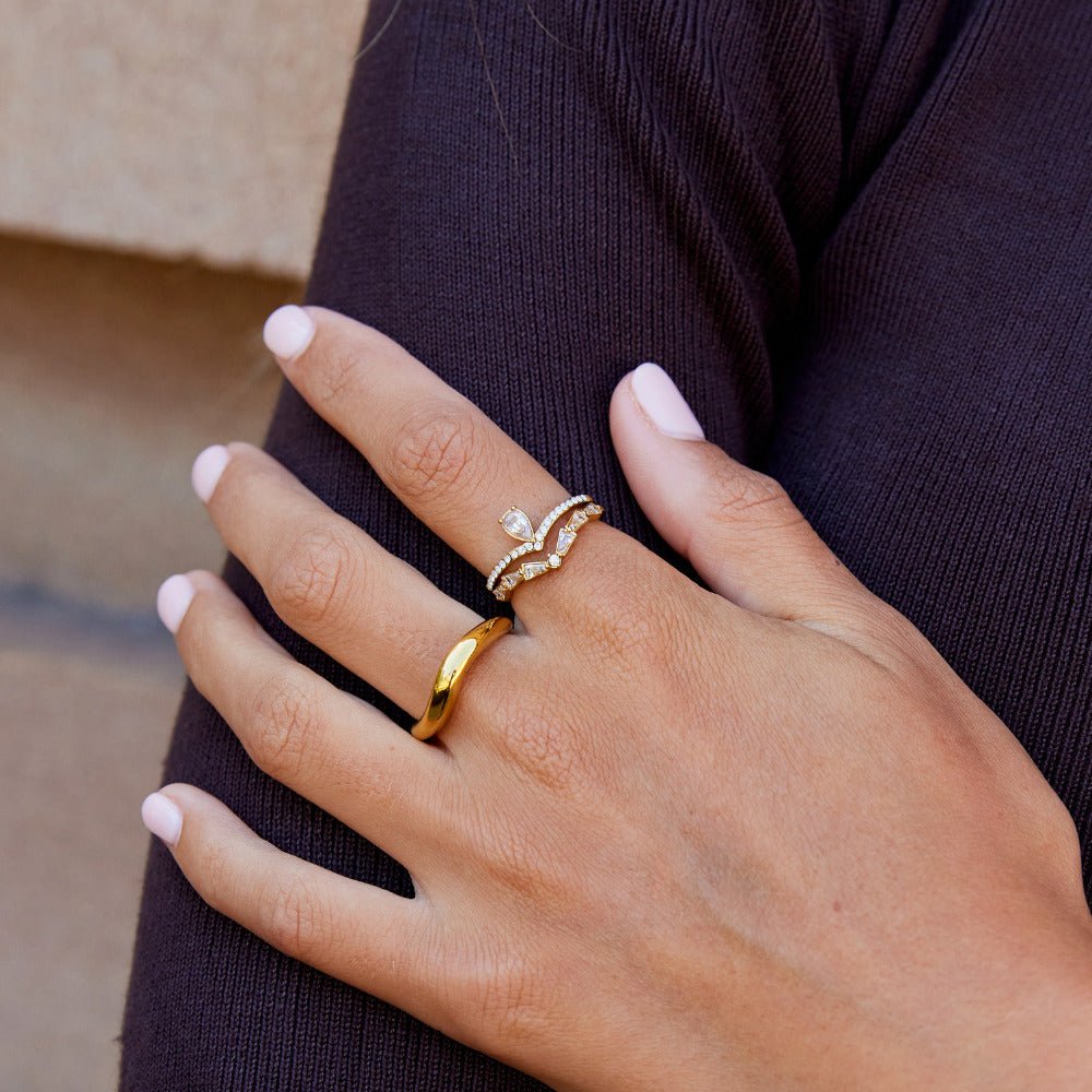 Crown Crystal Band Ring