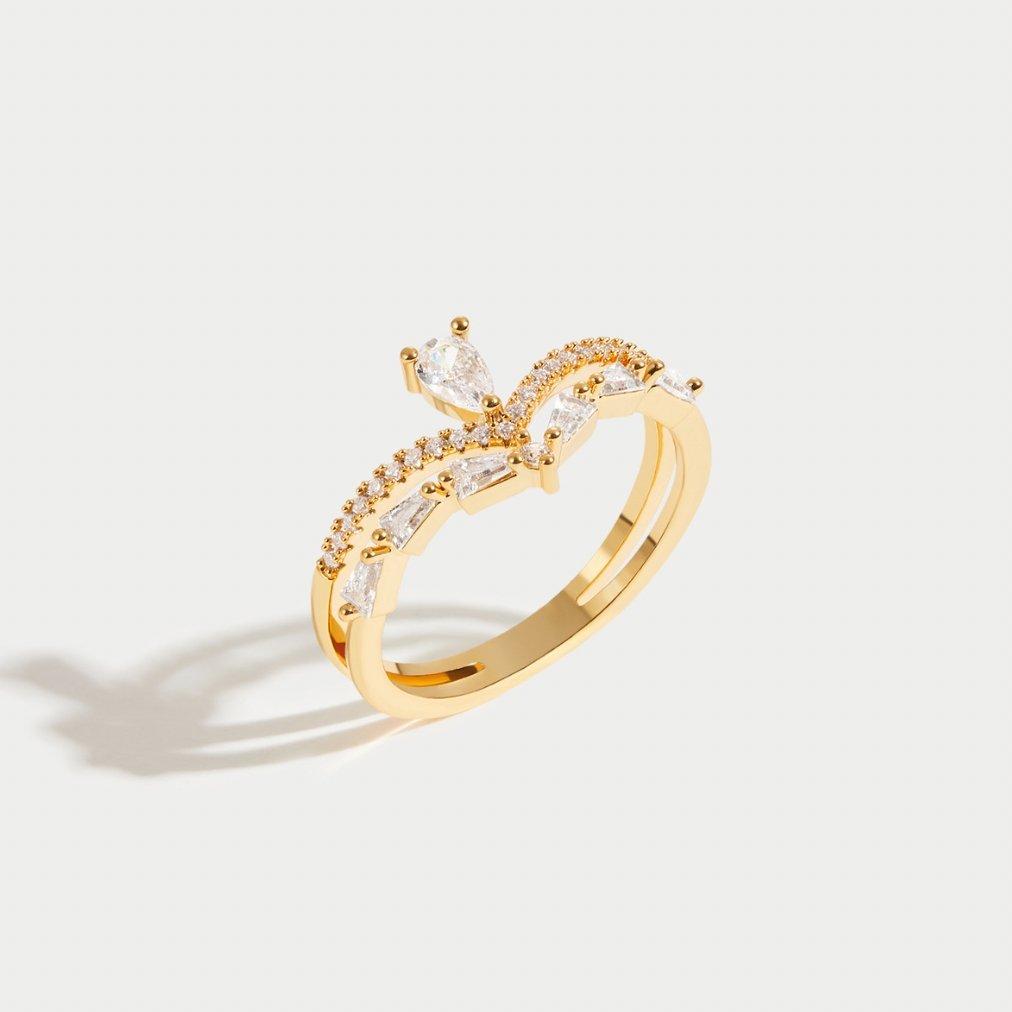Crown Crystal Statement Ring