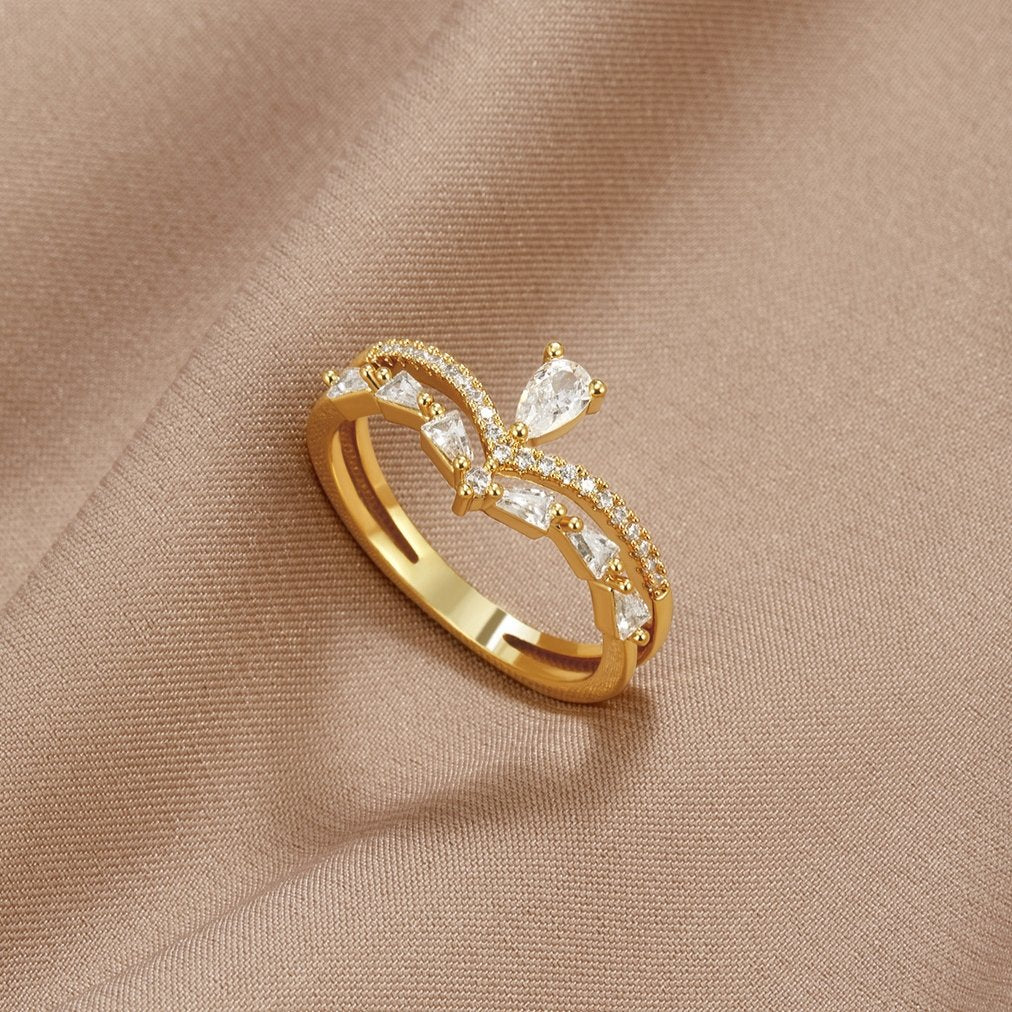 Crown Crystal Statement Ring