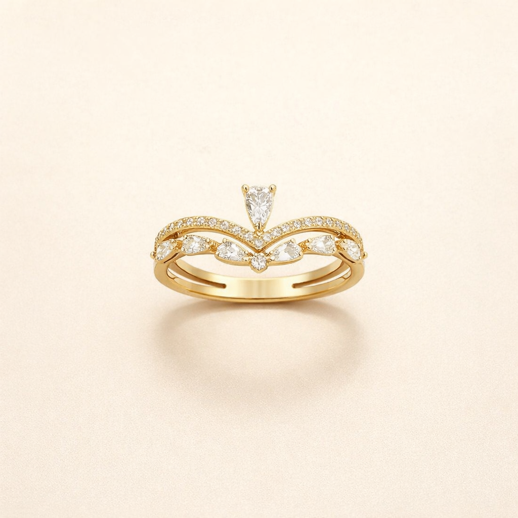 Crown Stacking Crystal Ring