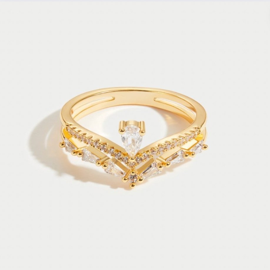 Crown Stacking Crystal Ring