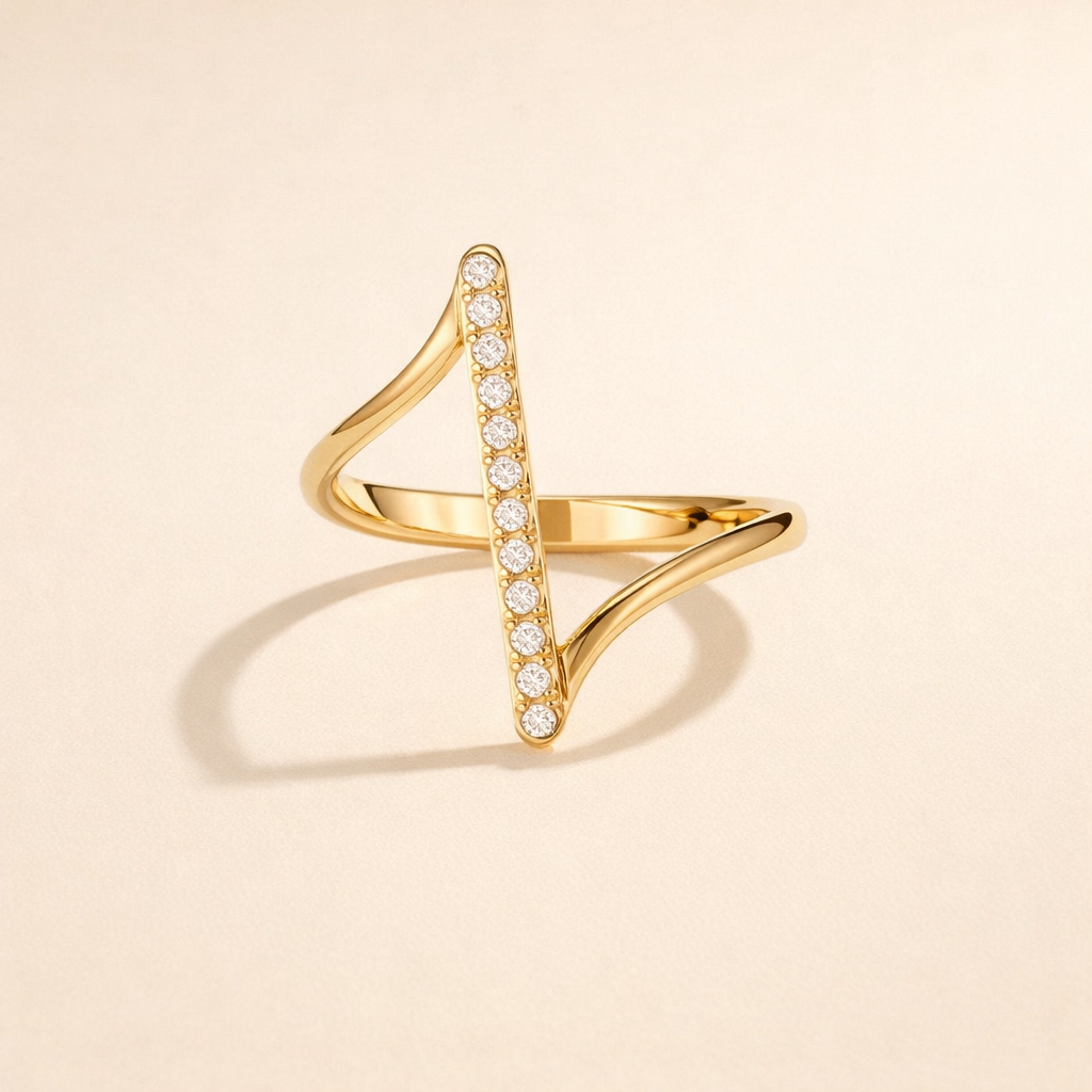 Crystal Bar Open Ring