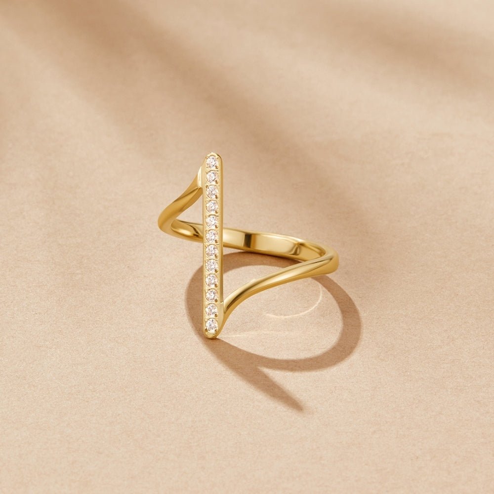Crystal Bar Open Ring