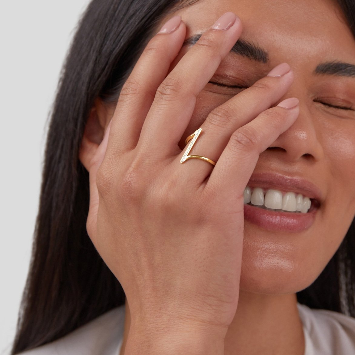 Crystal Bar Open Ring