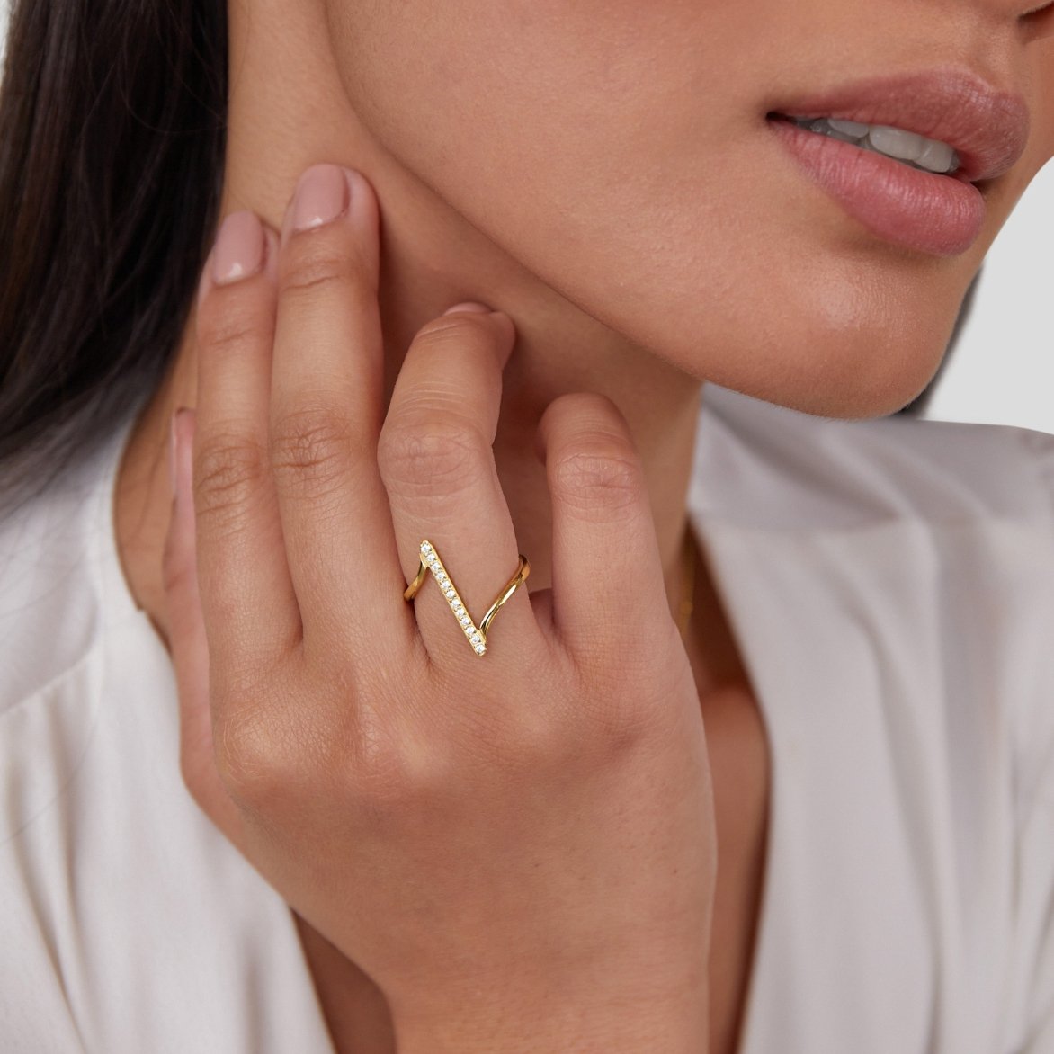 Crystal Bar Open Ring