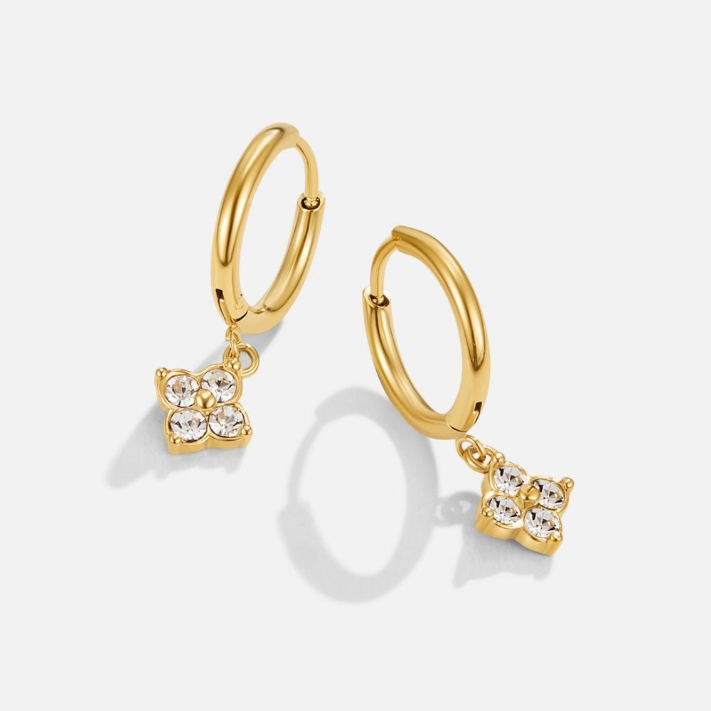 Crystal Charm Hoop Earrings