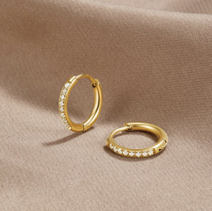 Crystal Huggie Hoop Earrings