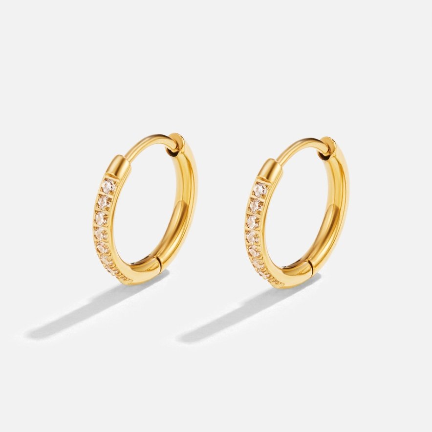 Crystal Huggie Hoop Earrings