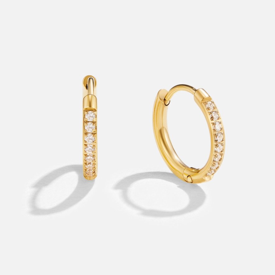 Crystal Huggie Hoop Earrings