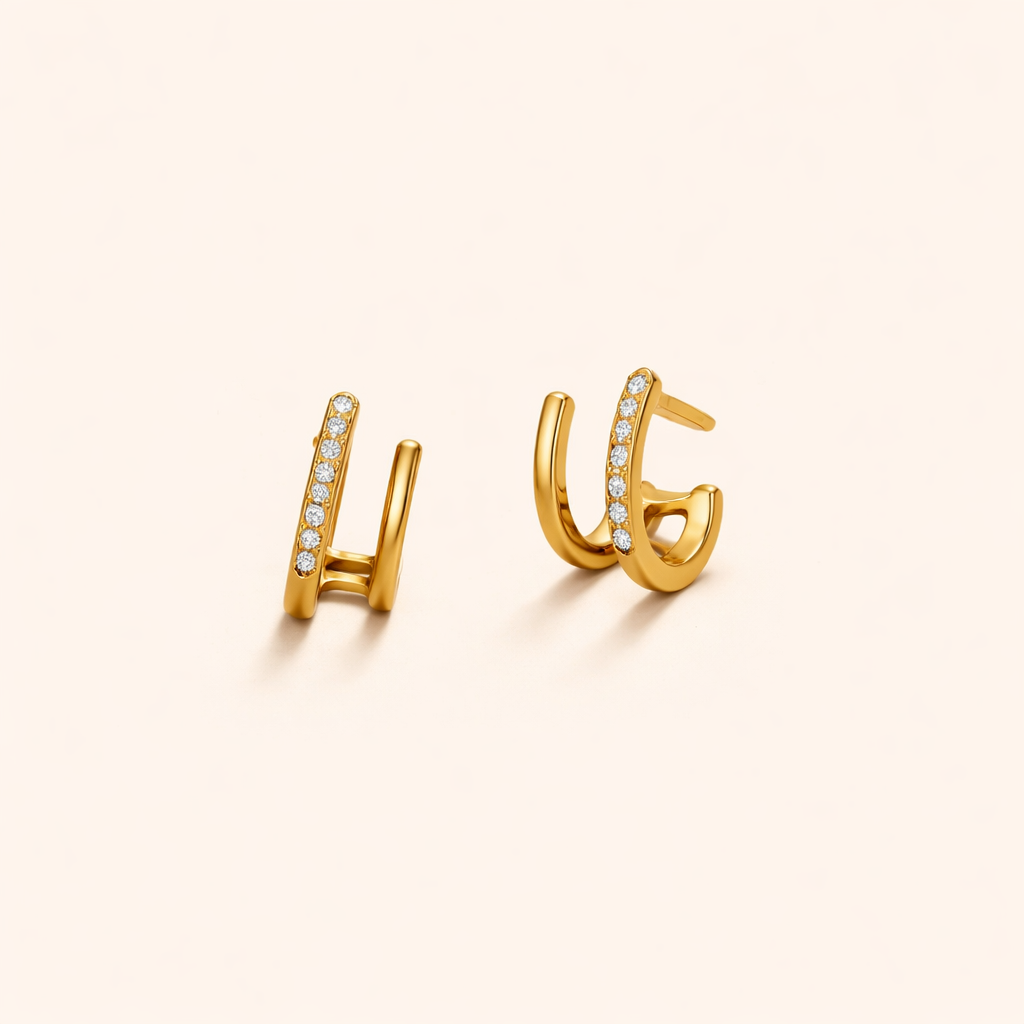 Crystal Huggie Hoop Earrings
